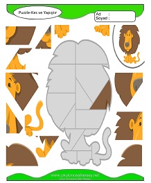 Puzzle Kes Yapıştır Çalışma Sayfaları